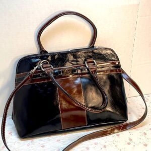 Gianni Bernini Dr Bag style 2 Tone Leather Bag